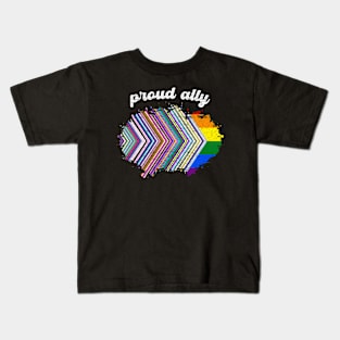 Proud Ally Inclusive LGBT+ flag Kids T-Shirt